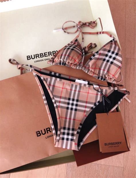 red burberry bikini|burberry high waisted swimsuit.